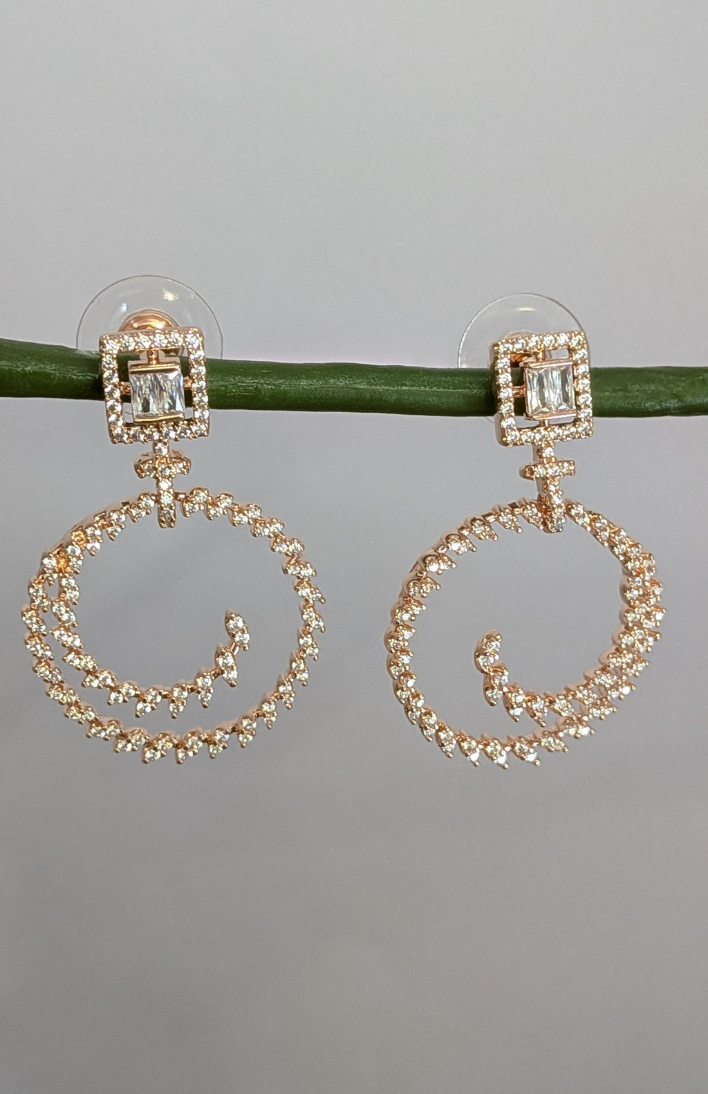 Twin Orbit Sparkle Hoops from TreasureDrum Jewellery