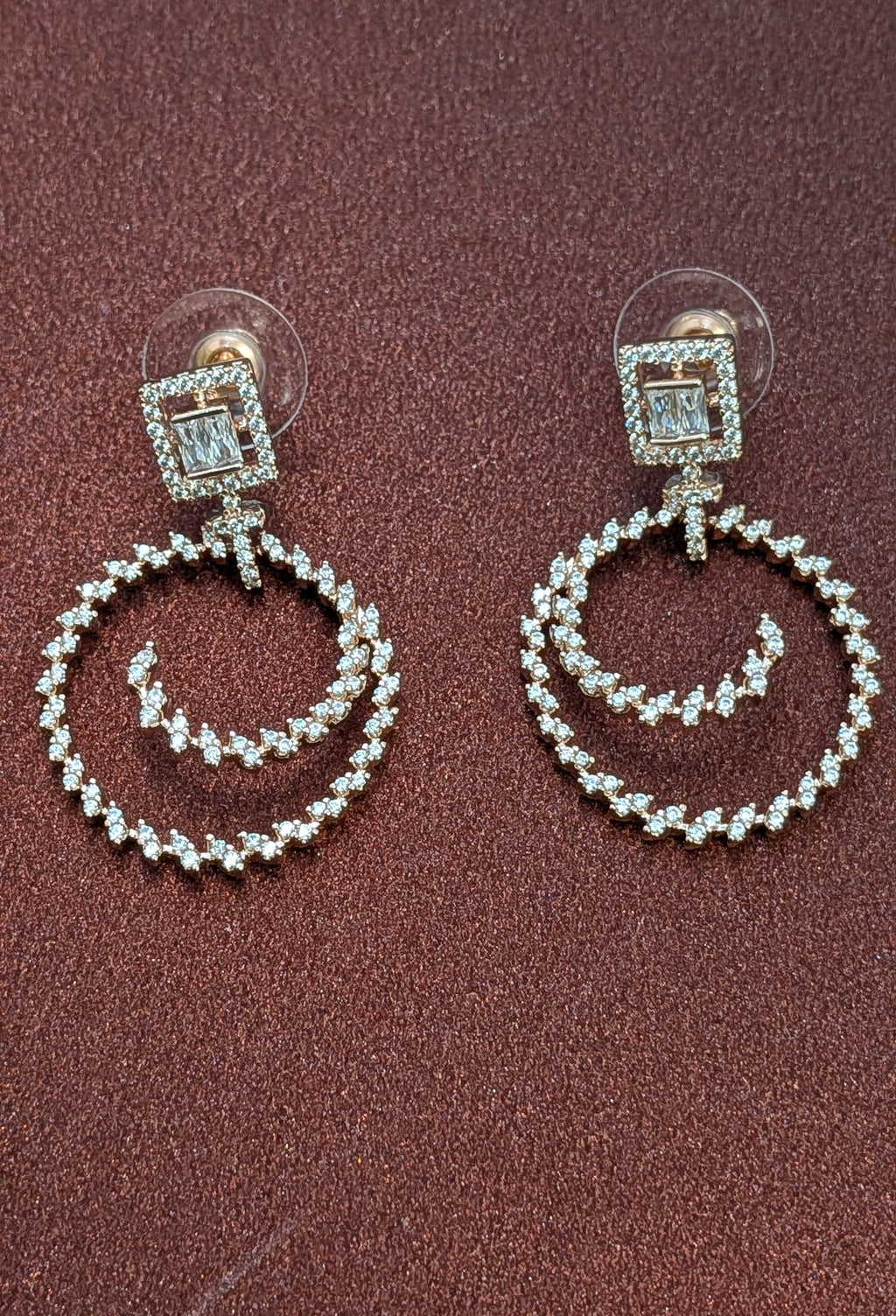 Twin Orbit Sparkle Hoops from TreasureDrum Jewellery