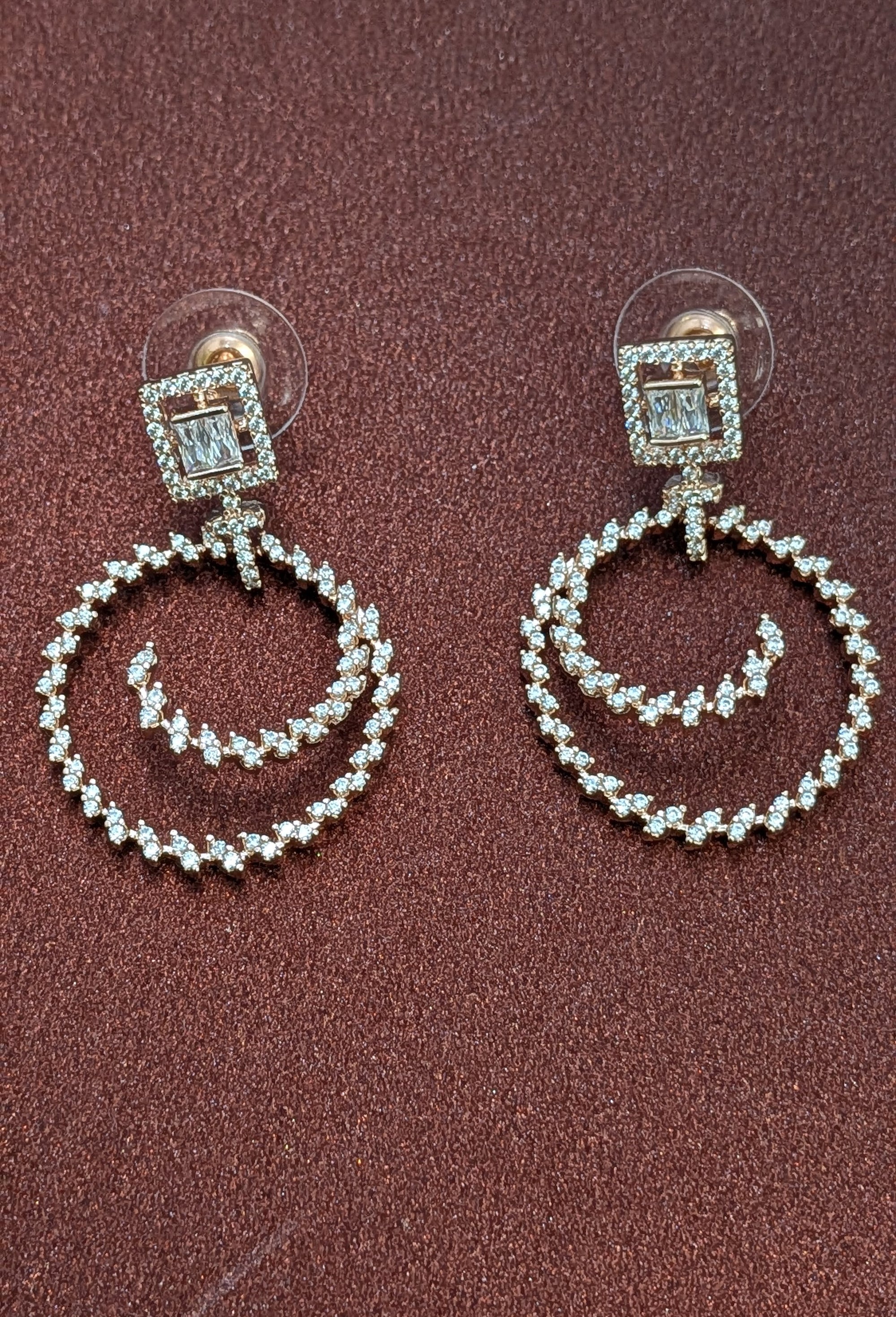 Twin Orbit Sparkle Hoops from TreasureDrum Jewellery